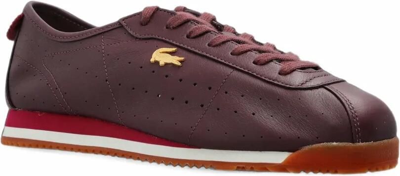 Lacoste Club-Low leren sneakers met geperforeerde details Rood - Foto 4