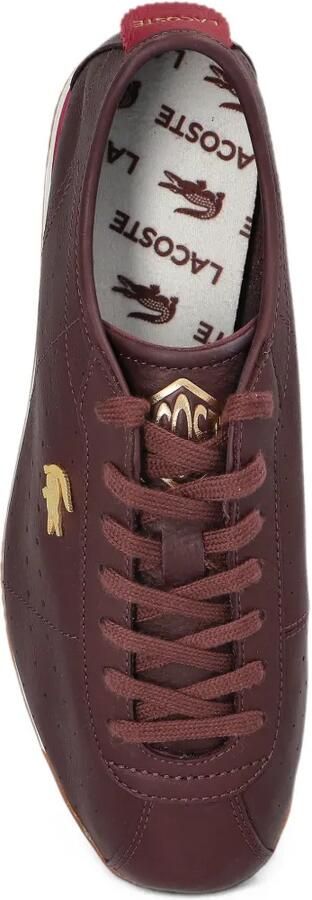 Lacoste Club-Low leren sneakers met geperforeerde details Rood - Foto 5