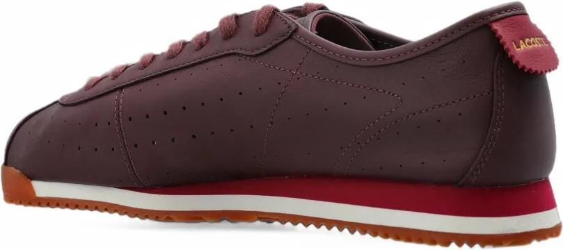 Lacoste Club-Low leren sneakers met geperforeerde details Rood - Foto 3