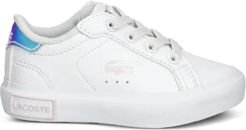 Lacoste Kids Powercourt iriserende sneakers met logo-patch Wit - Foto 4