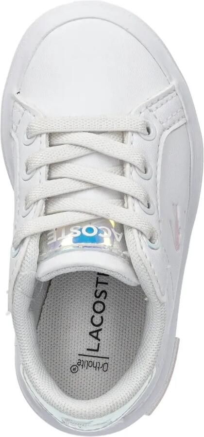 Lacoste Kids Powercourt iriserende sneakers met logo-patch Wit - Foto 3