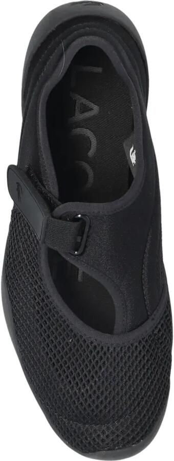 Lacoste Low Mystere mesh sneakers met klittenband Zwart - Foto 3