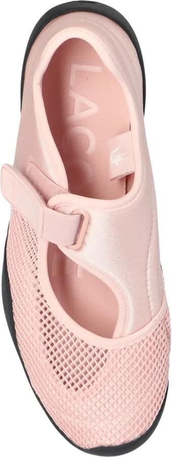 Lacoste Low Mystere sneakers met klittenband en mesh vlak Roze - Foto 3