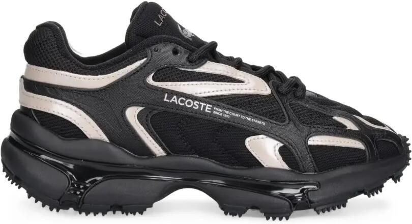 Lacoste Sneakers met mesh vlakken Zwart