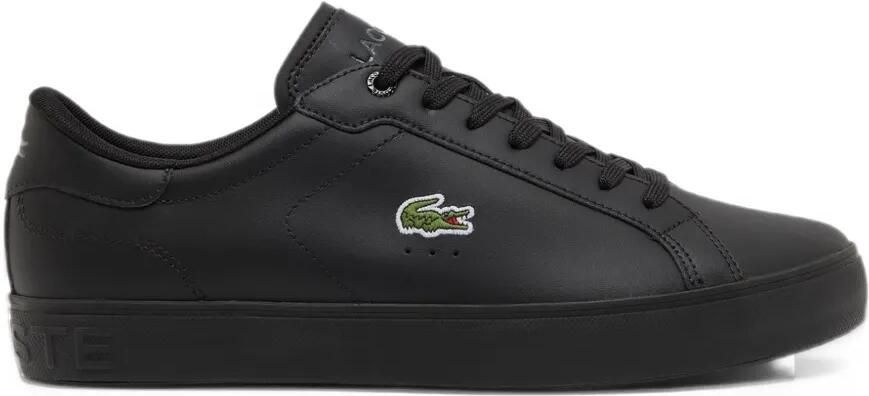 Lacoste Powercourt Graphic leather sneakers Zwart