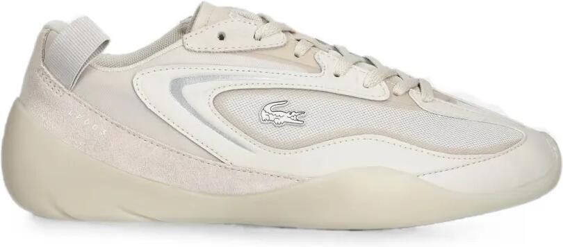 Lacoste Side Low mesh sneakers met vlakken Beige