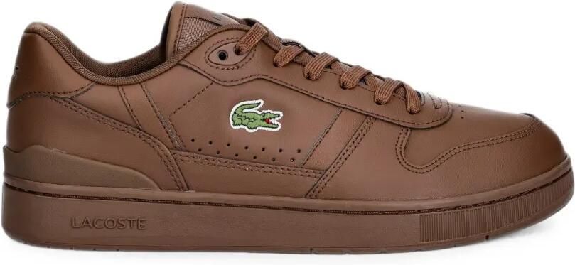 Lacoste T-Clip leren sneakers met logopatch Bruin