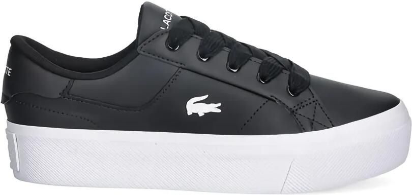 Lacoste Ziane leren sneakers met plateauzool en logo-detail Zwart
