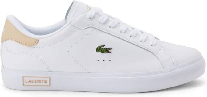 Lacoste Powercourt leren sneakers Wit