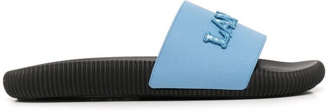 Lanvin Arpège slippers verfraaid met logo Blauw