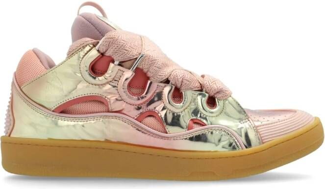 Lanvin chunky lace-up sneakers Roze