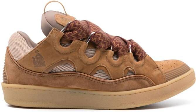 Lanvin Curb leren sneakers Bruin