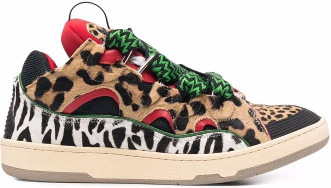 Lanvin Curb sneakers met patroon Bruin