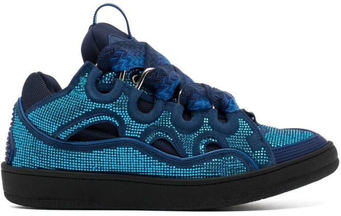 Lanvin Curb sneakers verfraaid met stras Blauw