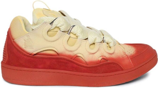 Lanvin Curb sneakers met spray-effect Beige