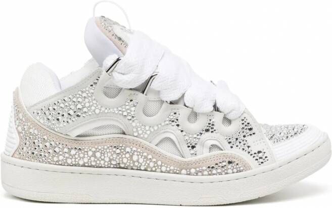 Lanvin Curb sneakers met stras Wit