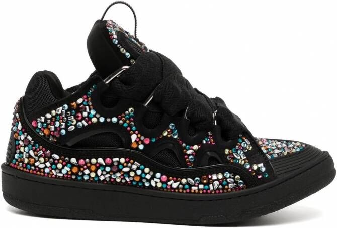 Lanvin Curb sneakers met stras Zwart