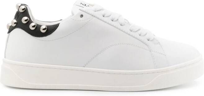 Lanvin Ddbo studded leather sneakers Wit