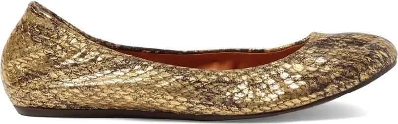 Lanvin Ballerina's met slangenleer-effect Goud