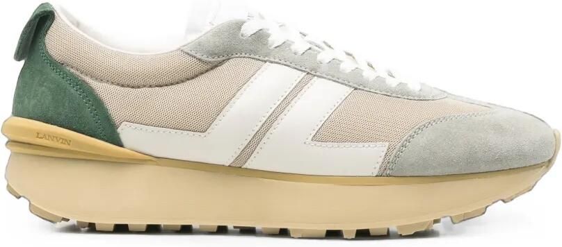 Lanvin Bumper sneakers met mesh vlak Beige