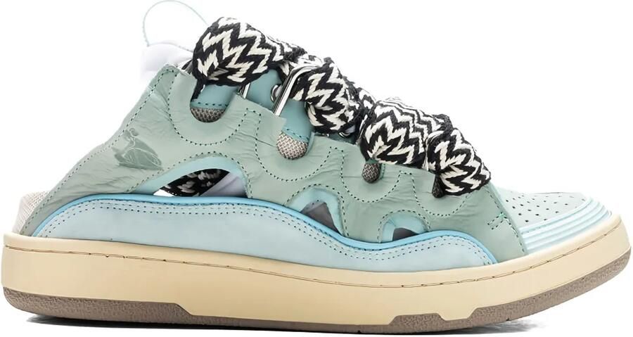 Lanvin Curb geperforeerde muiltjes met veters Blauw