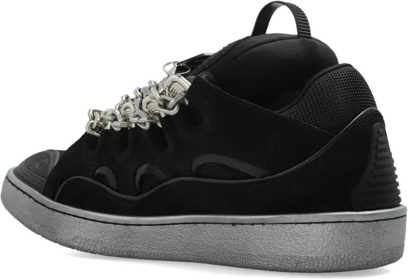 Lanvin Curb leren sneakers verfraaid met ketting Zwart - Foto 3
