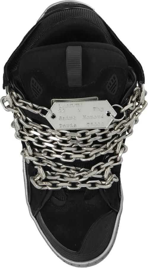 Lanvin Curb leren sneakers verfraaid met ketting Zwart - Foto 4