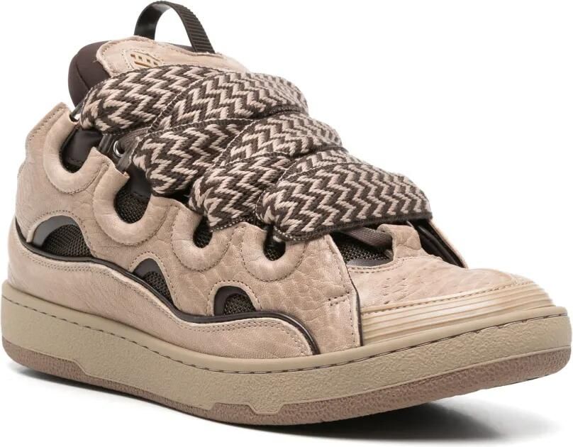 Lanvin Curb sneakers in dino-effect leather Beige - Foto 2