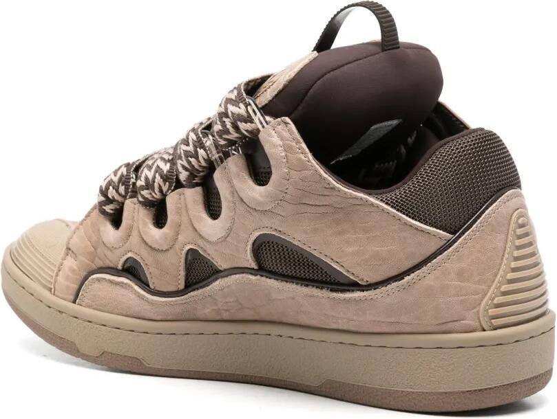 Lanvin Curb sneakers in dino-effect leather Beige - Foto 3