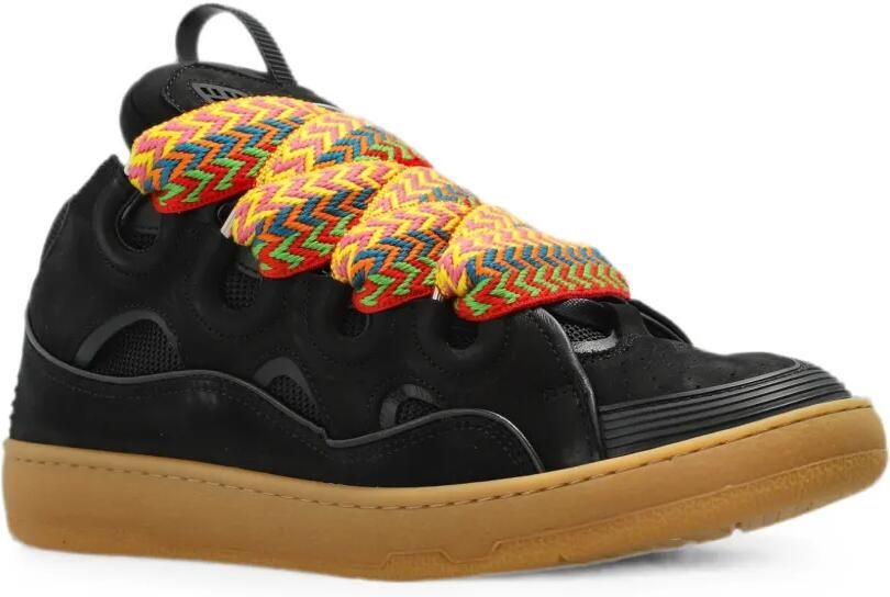 Lanvin Curb sneakers met oversized veters Zwart