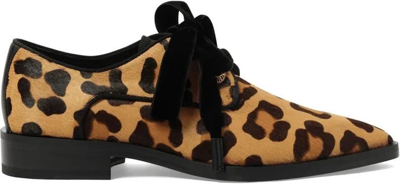 Lanvin Derby schoenen met luipaardprint en ringlets Bruin