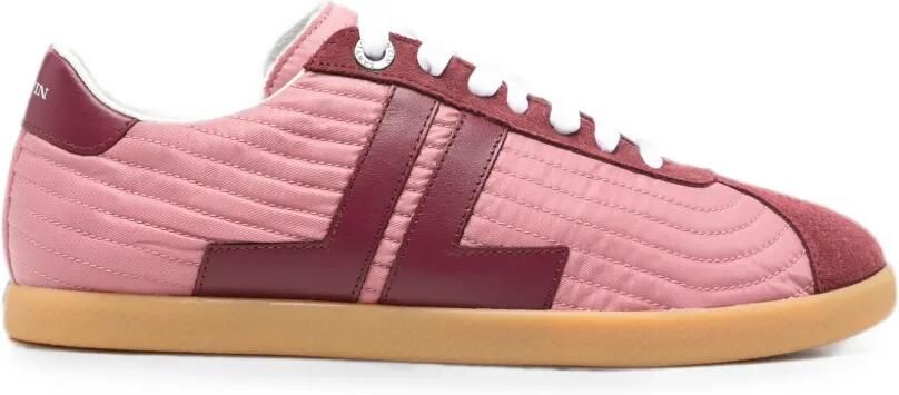 Lanvin Glen gewatteerde kalfsleren sneakers Roze