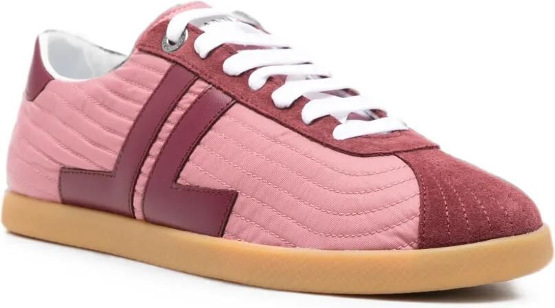 Lanvin Glen gewatteerde kalfsleren sneakers Roze - Foto 2