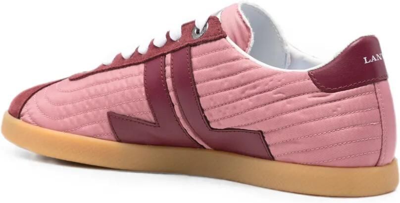 Lanvin Glen gewatteerde kalfsleren sneakers Roze - Foto 3