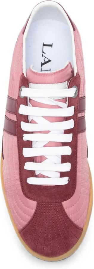 Lanvin Glen gewatteerde kalfsleren sneakers Roze - Foto 4