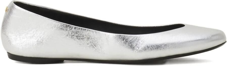 Lanvin Leren ballerina's met metallic afwerking Wit