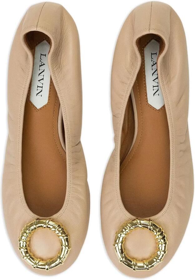 Lanvin Leren ballerina's met ringdetail Beige - Foto 2