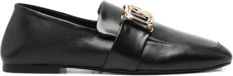 Lanvin Leren loafers met logoplakkaat Zwart