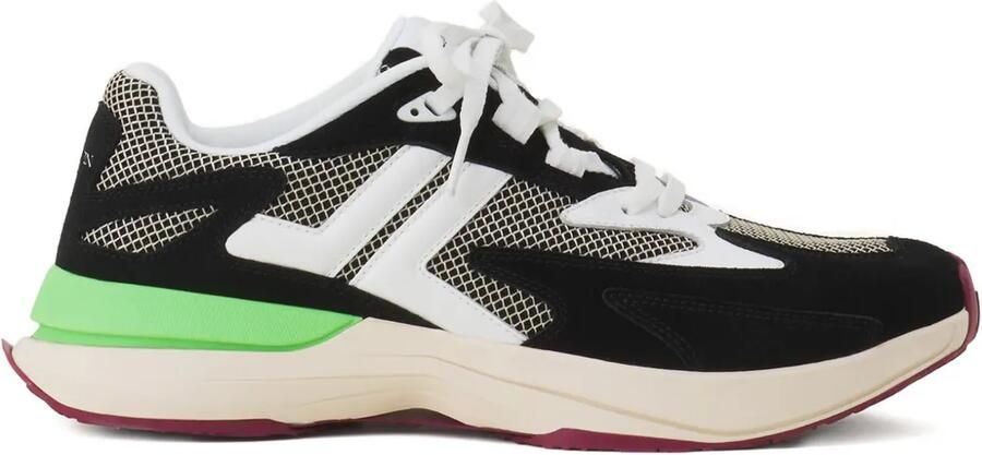 Lanvin Leren sneakers met mesh vlak Zwart