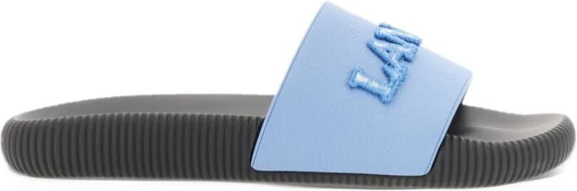 Lanvin logo-patch slides Blauw