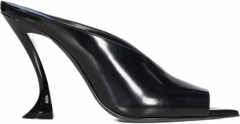 Lanvin midnight step mules in patent leather Zwart