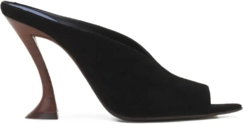 Lanvin Midnight Step suède muiltjes Zwart