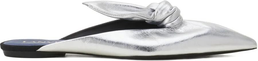 Lanvin Muiltjes met geknoopt detail en puntige neus Zilver