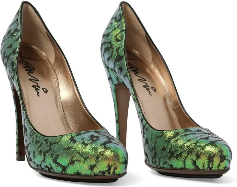 Lanvin Pumps met metallic effect en patroon Groen - Foto 3