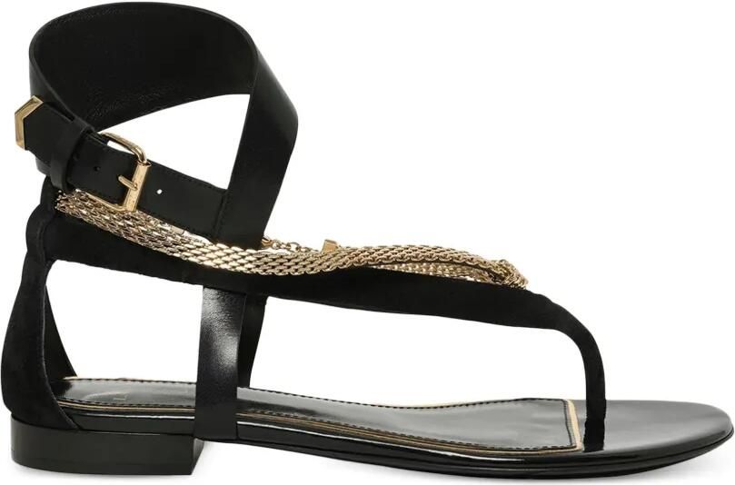 Lanvin Sandalen met gespsluiting en ketting Zwart - Foto 3