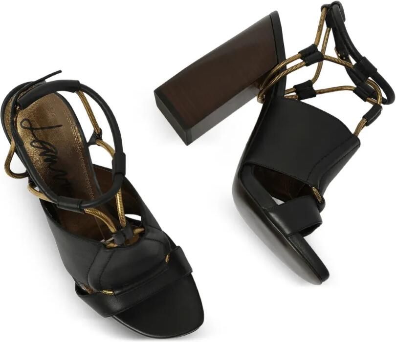 Lanvin Sandalen met meerdere bandjes en blokhak Zwart - Foto 2