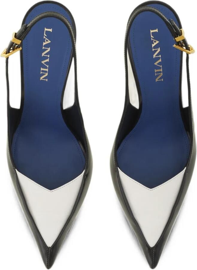 Lanvin Serenade leren slingback pumps Zwart - Foto 2