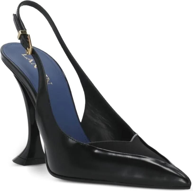 Lanvin Serenade leren slingback pumps Zwart - Foto 3