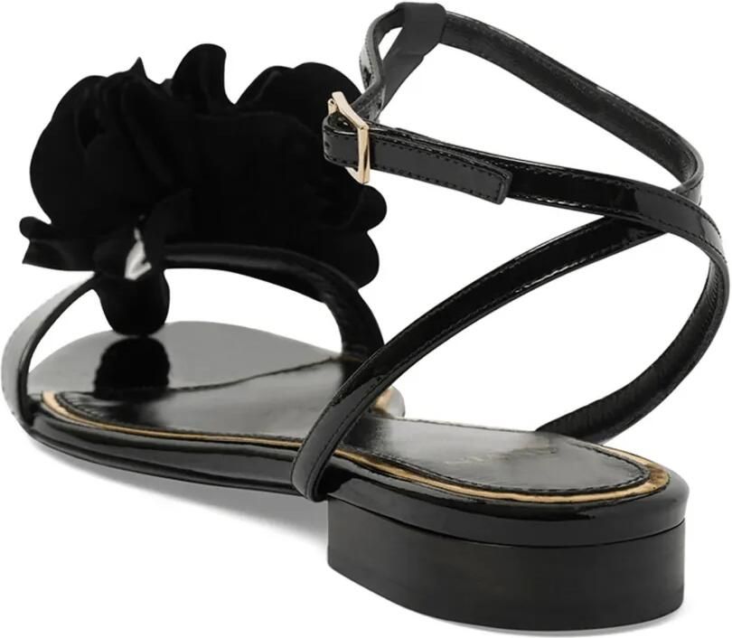 Lanvin Slippers verfraaid met bloemen en T-bandje Zwart - Foto 2