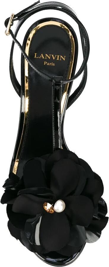 Lanvin Slippers verfraaid met bloemen Zwart - Foto 4